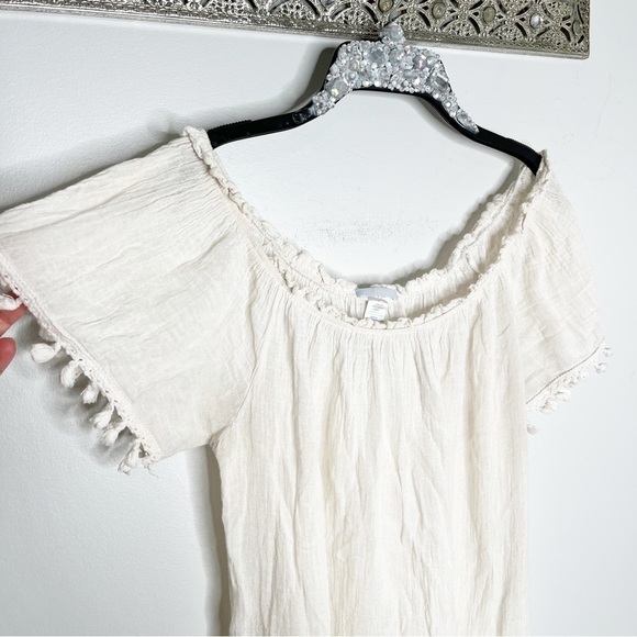 Revolve Eberjay White Sheer Off Shoulder Swim Cover Up Dress small medium - Picture 5 of 6